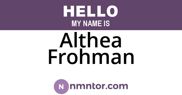 Althea Frohman