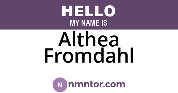 Althea Fromdahl