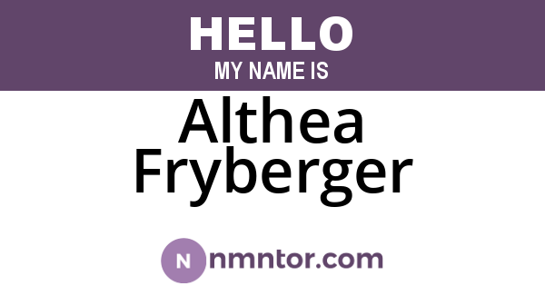 Althea Fryberger