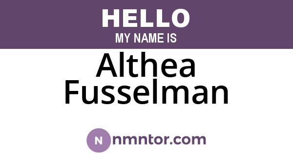 Althea Fusselman