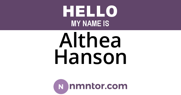 Althea Hanson