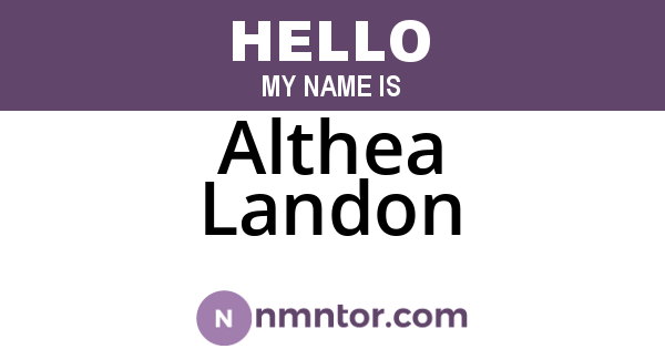 Althea Landon