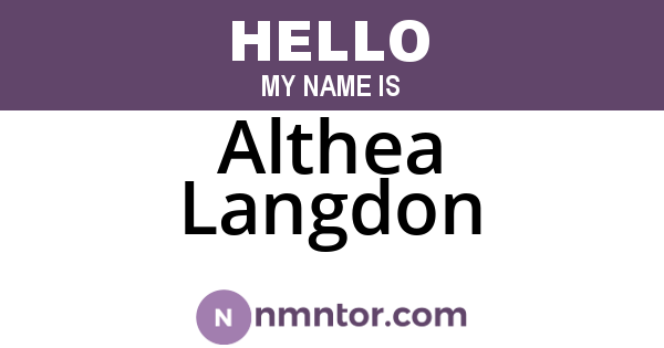 Althea Langdon