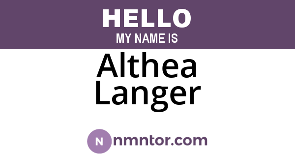 Althea Langer
