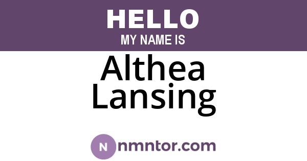 Althea Lansing
