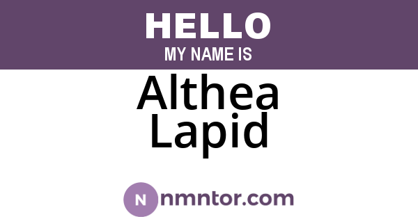 Althea Lapid