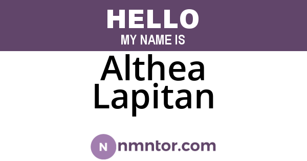 Althea Lapitan