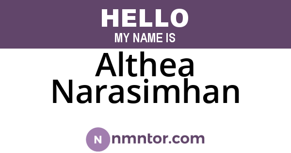 Althea Narasimhan
