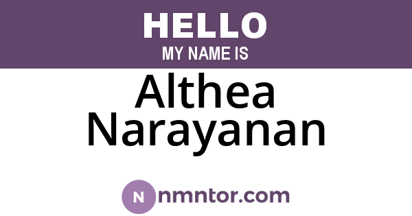Althea Narayanan