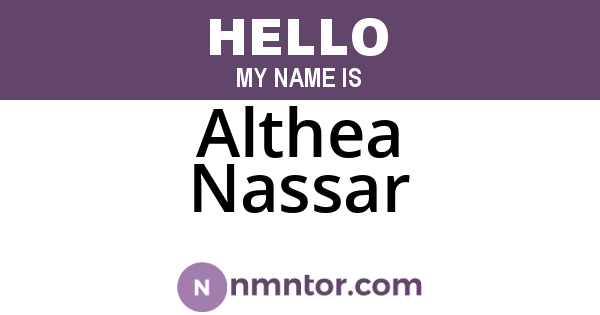 Althea Nassar