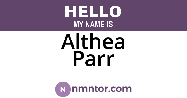 Althea Parr