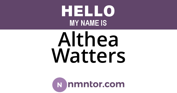 Althea Watters