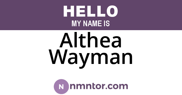 Althea Wayman