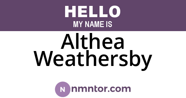 Althea Weathersby