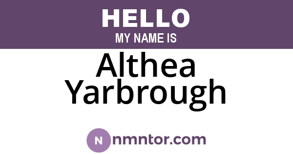Althea Yarbrough