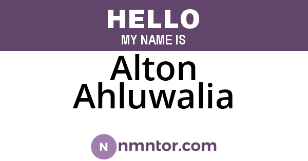 Alton Ahluwalia