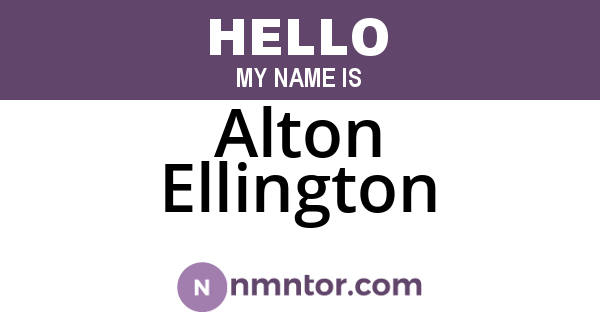 Alton Ellington