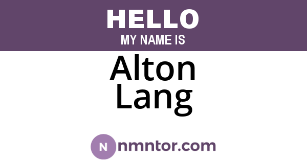 Alton Lang