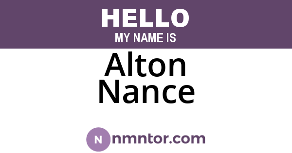 Alton Nance