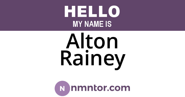 Alton Rainey