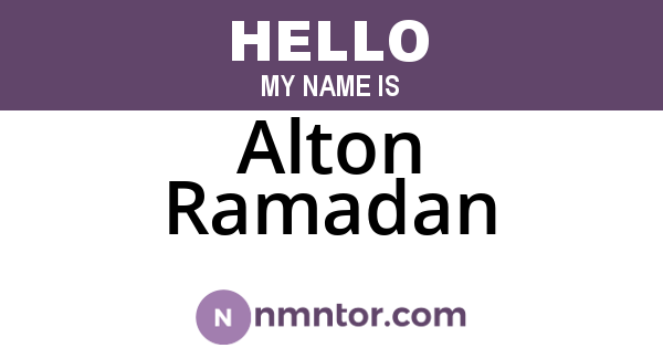 Alton Ramadan