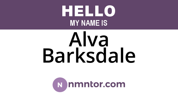 Alva Barksdale