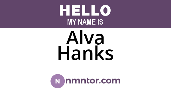 Alva Hanks