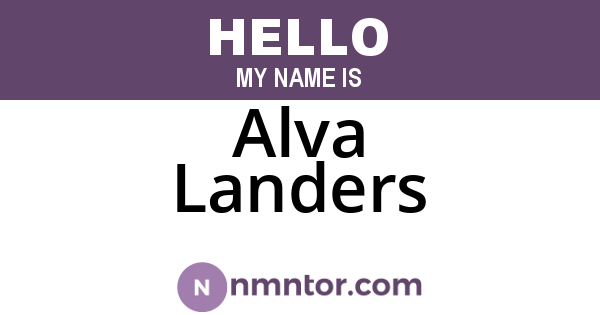 Alva Landers