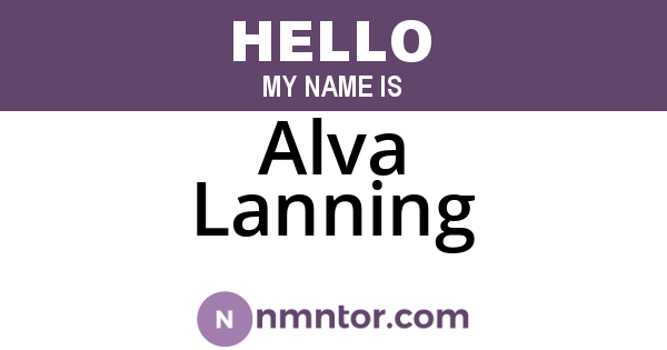 Alva Lanning
