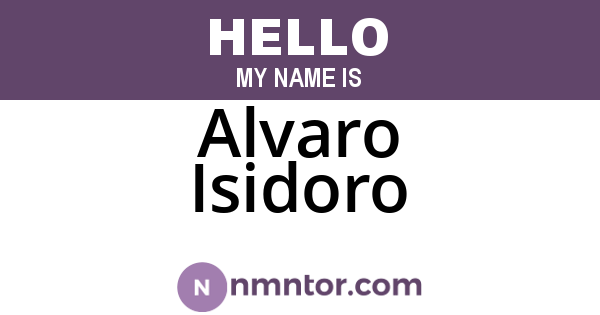 Alvaro Isidoro