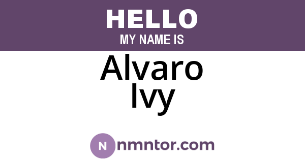 Alvaro Ivy