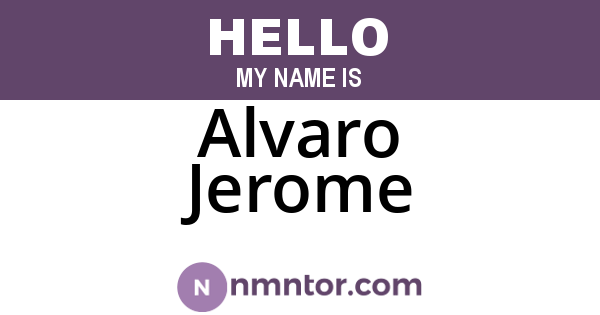 Alvaro Jerome