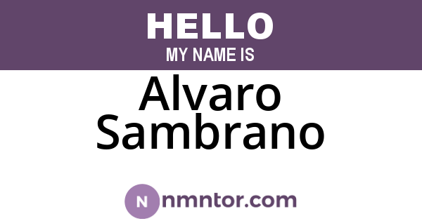 Alvaro Sambrano