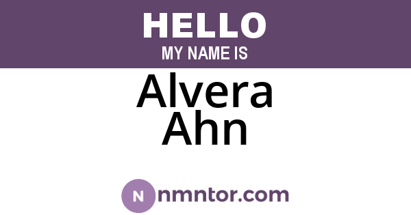 Alvera Ahn