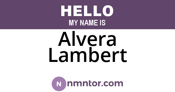 Alvera Lambert
