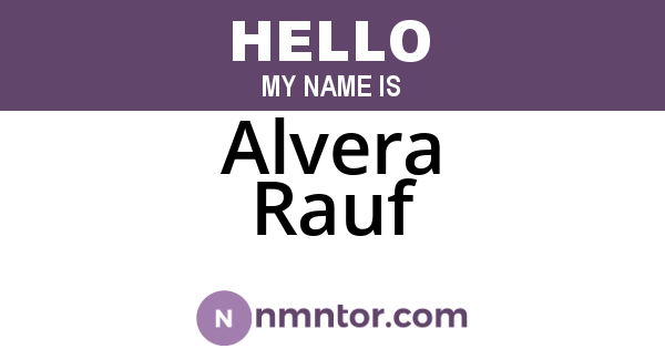 Alvera Rauf