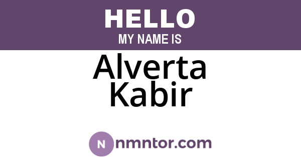 Alverta Kabir