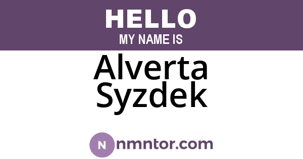 Alverta Syzdek