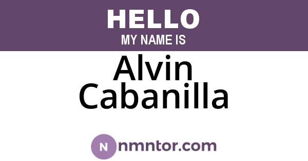 Alvin Cabanilla