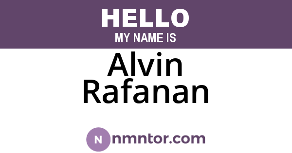 Alvin Rafanan