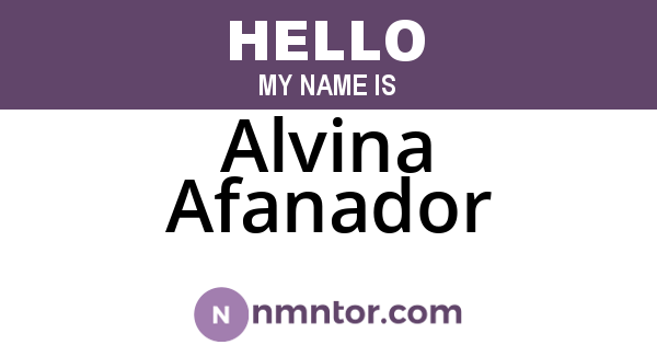 Alvina Afanador