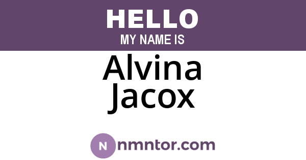 Alvina Jacox