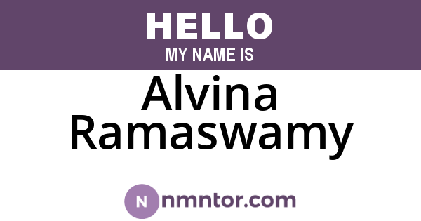 Alvina Ramaswamy