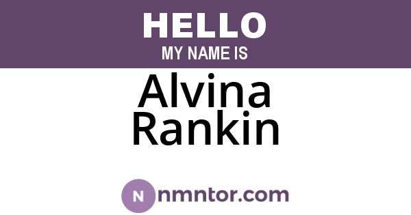 Alvina Rankin