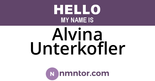 Alvina Unterkofler