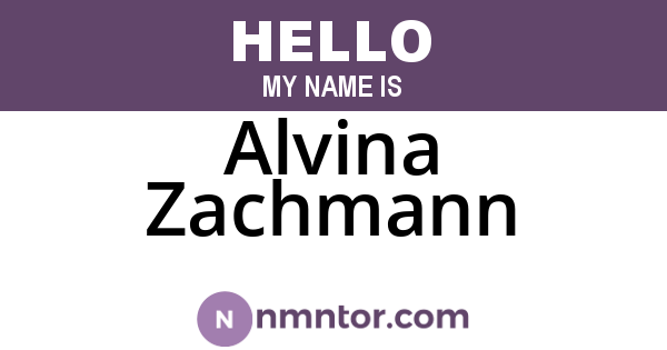 Alvina Zachmann