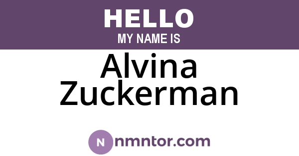 Alvina Zuckerman