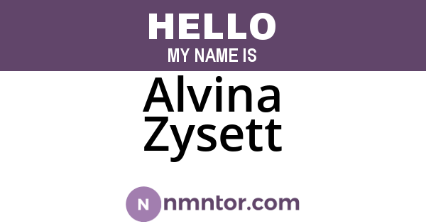 Alvina Zysett