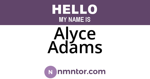 Alyce Adams
