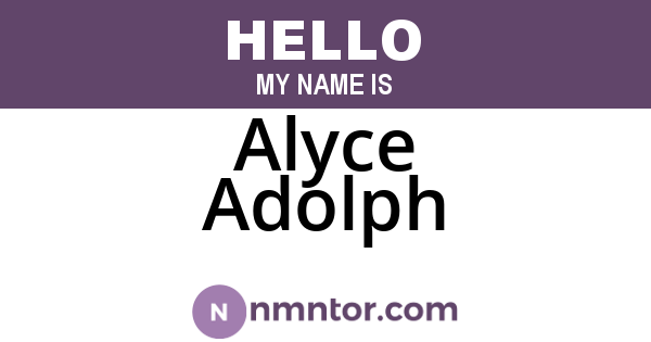 Alyce Adolph